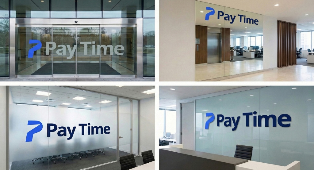 PayTime Environmental Glass Partitions and Conference Room Signage