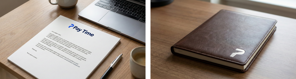 PayTime Executive Letterhead and Embossed Leather Notebook