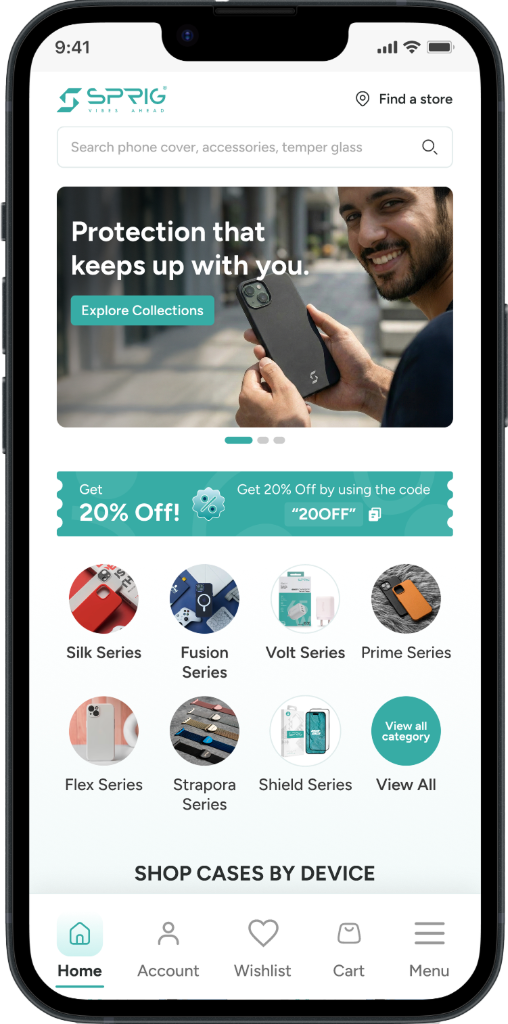 SPRIG Mobile Responsive Experience Mockup